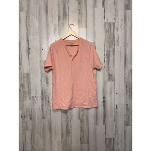 Goodfellow & Co Pink Henley T-Shirt Men’s Size L 100% Cotton Casual Short Sleeve